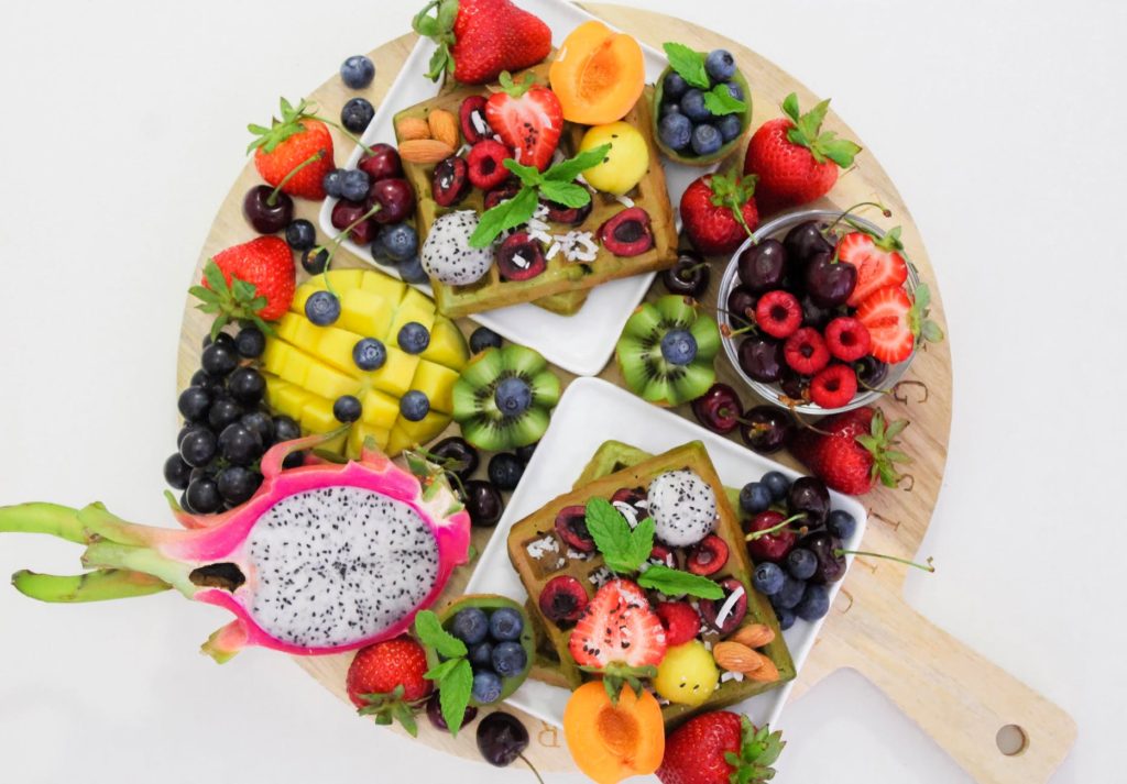 top view photo of assorted fruits